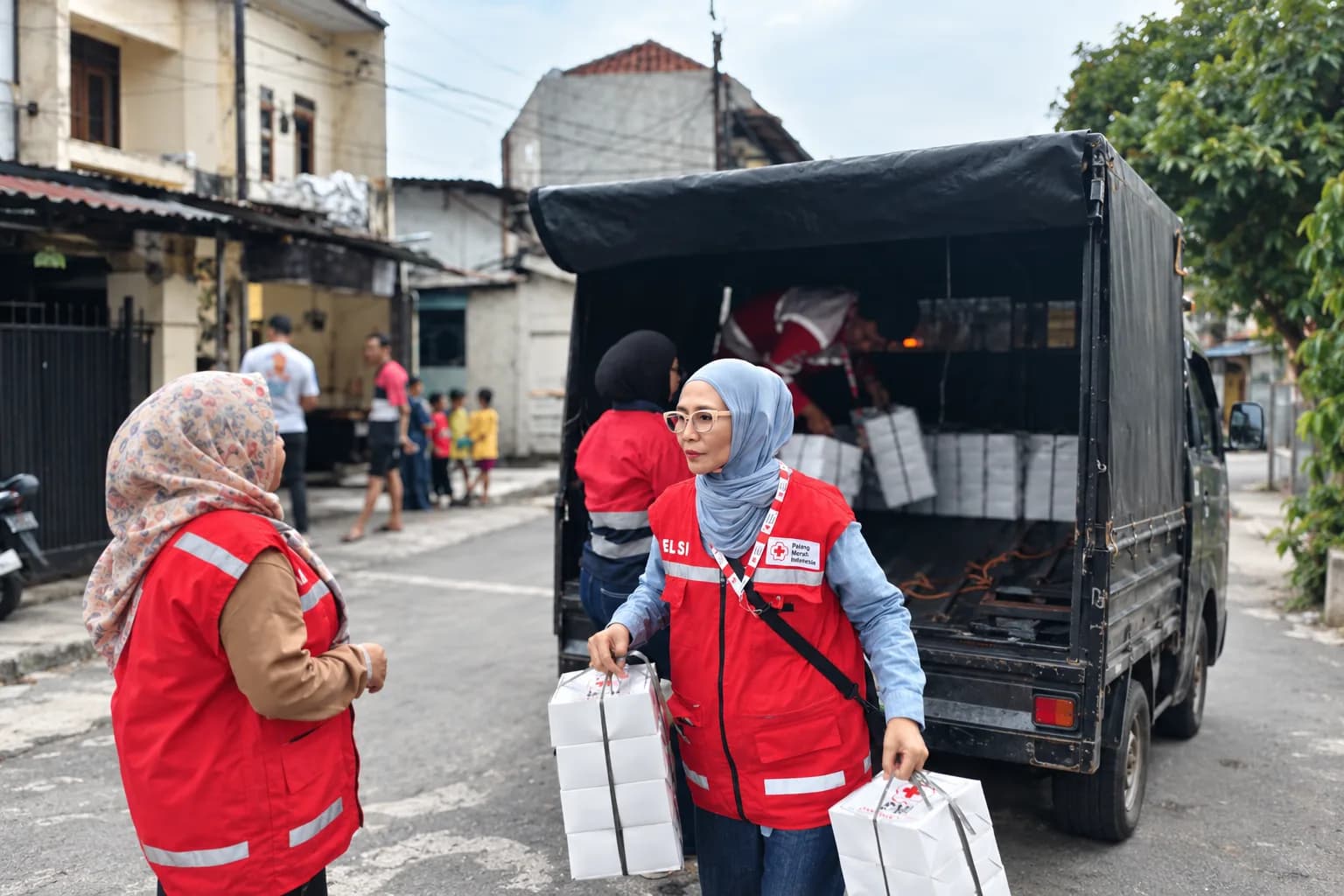 Kembali Hadir Untuk Penyintas Kebakaran, PMI Jakpus Distribusikan 100 Box Makanan Siap Saji di Menteng Jaya